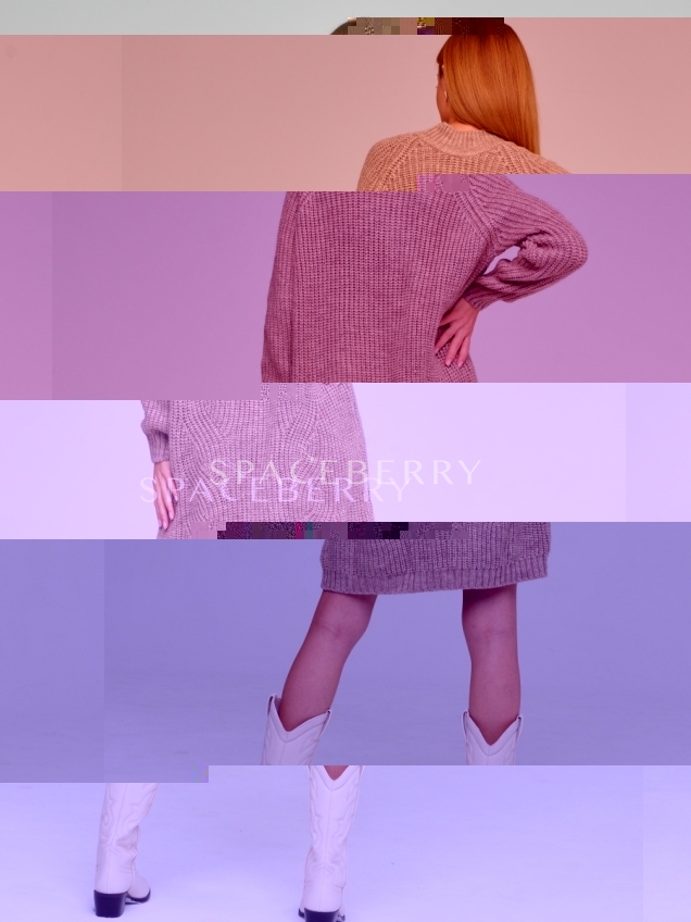 Женский вязаный свитер оверсайз, платье